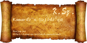 Kamarás Szilárd névjegykártya